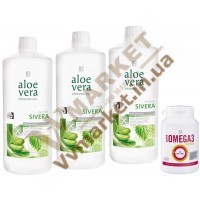 Aloe Verа гель питьевой Алоэ Вера (Алоє Вера) с экстрактом крапивы, набор 3шт. по 1л и Супер Омега-3 Актив Super OMEGA-3 active, 60, LR
