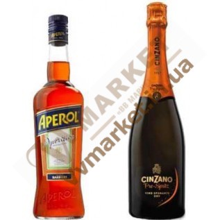 Коктейльный набор "Апероль" (Aperol) 11% 0,7л и Игристое Cinzano сухое 0.75л с доставкой вся Украина