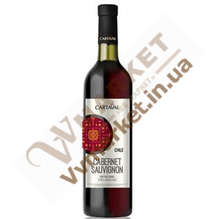 Вино Cartaval "Каберне Совиньон", красное сухое, 0,75л. Чили с доставкой вся Украина