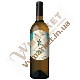Вино Bellissimo Teatro PINOT GRIGIO, белое сухое, Италия, 0.75л с доставкой вся Украина