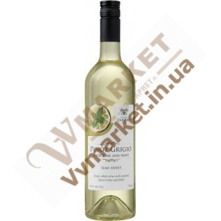 Вино Пино Гриджио (PINOT GRIGIO) белое, полусладкое, 0.75л Чизай с доставкой вся Украина