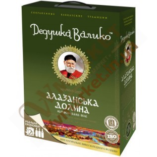Вино Дедушка Валико Алазанская долина, белое, полусладкое, 2л с доставкой вся Украина