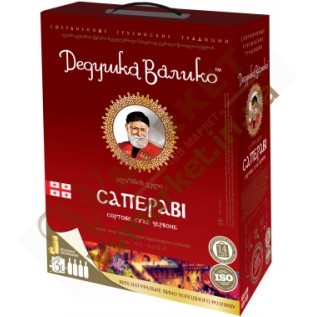 Вино Дедушка Валико Саперави, красное, сухое, 3л с доставкой вся Украина