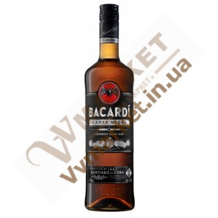 Ром Бакарди темный (Carta Negra) 40% 0.5л с доставкой вся Украина
