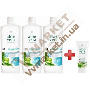 Набор Aloe Verа гель питьевой Алоэ Вера (Алоє Вера) Фридом, 3х1л. и Алоэ Вера MSM гель для тела (Aloe Vera MSM body gel), 200 мл, LR с доставкой вся Украина