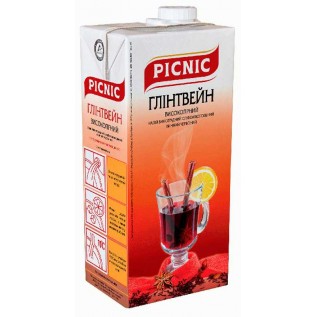 Вино Глинтвейн высокогорный Picnic, красное, с пряностями, 1л с доставкой вся Украина