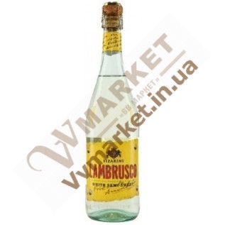Вино игристое Ламбруско (Sizarini Lambrusco) белое полусладкое 0.75л, Италия с доставкой вся Украина