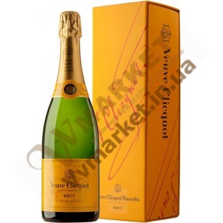 Шампанское Вивье Клико (Veuve Clicquot) брют белое, 0.75л в коробке, Франция  с доставкой вся Украина